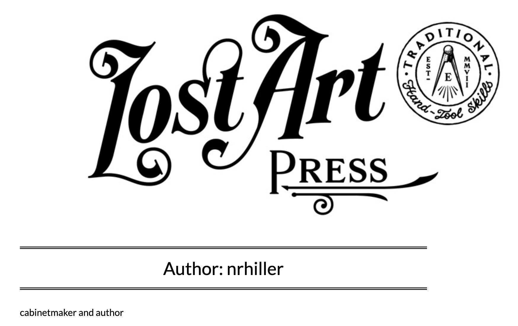 Nancy Hiller's author page at Lost Art Press